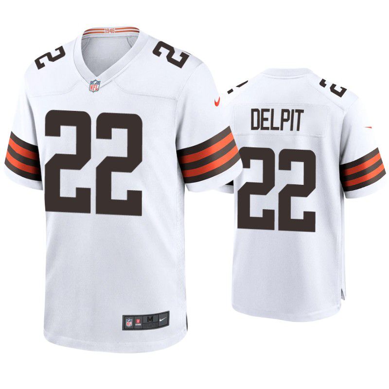 Men Cleveland Browns #22 Grant Delpit Nike White Player Game NFL Jersey